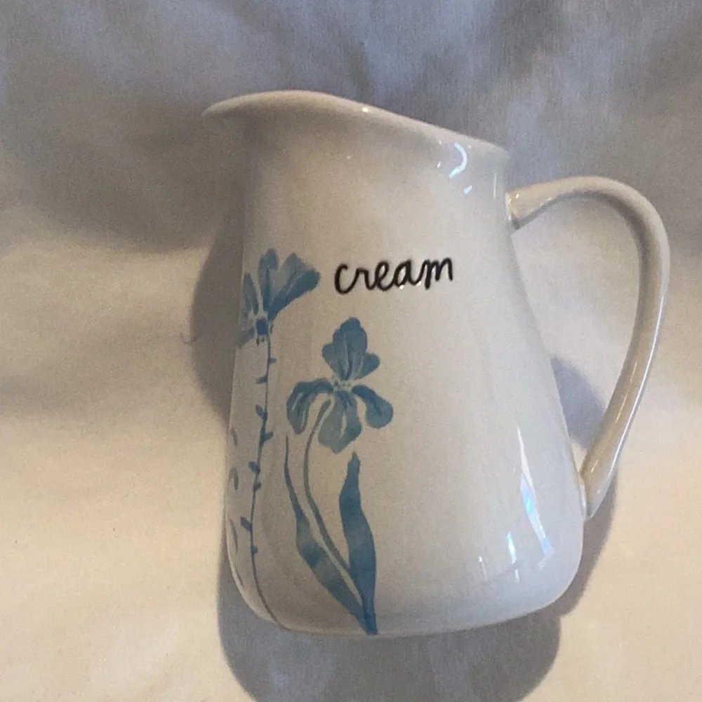 Rae Dunn Blue Floral Sugar and Cream Set